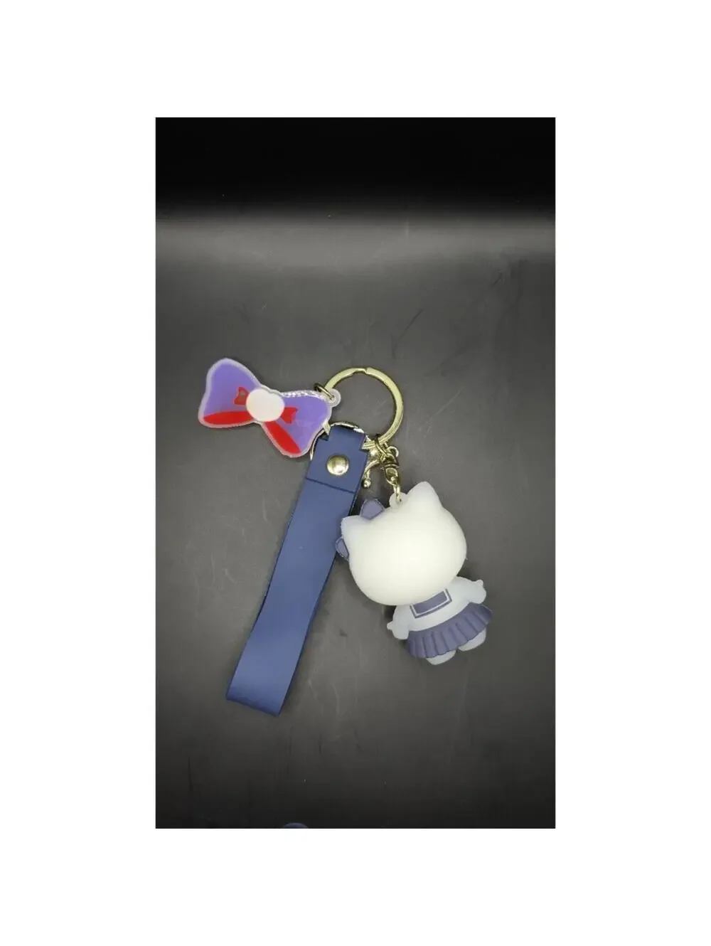 Sanrio Hello Kitty Blue Dress Keychain with Detachable Strap